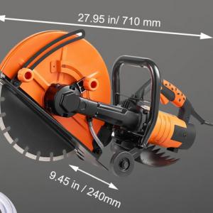 Elektromos betonvágó (nedves/száraz kivitel) vízpumpával és vágótárcsával – 5"–14", 2800 W