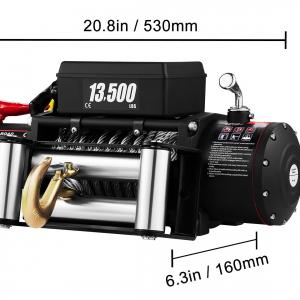 Elektromos csörlő – 24 m acélkábel , 6000 kg, 4,85 kW, 12 V