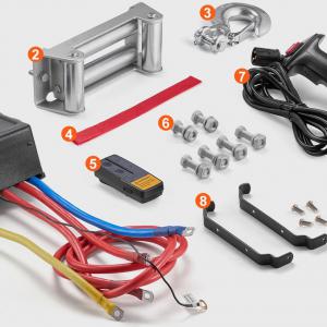 Elektromos csörlő ATV-hez és tehergépjárműhöz – 12 V DC, 8165 kg vonóerő, 20 m, vezeték nélküli vezérléssel