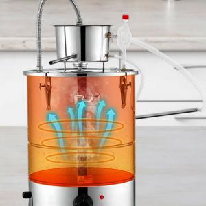 Elektromos desztilláló berendezés 30 L, 1800 W – rozsdamentes acél, vízhűtéses illóolaj és növényi kivonat készítő készlet