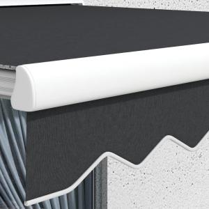 Elektromos és kézi működtetésű napellenző csuklókaros kivitelben, távirányítóval, alumínium vázzal, 2,5 × 2 m, szürke