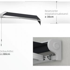 Elektromos és kézi működtetésű napellenző csuklókaros kivitelben, távirányítóval, alumínium vázzal,4 x 3 m szürke