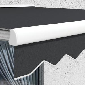 Elektromos és manuális működtetésű alumínium  napellenző távirányítóval – 2,5 × 2 m, szürke