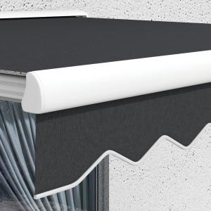 Elektromos és manuális működtetésű alumínium napellenző távirányítóval – 4 × 3 m, szürke