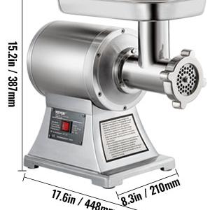 Elektromos ipari húsdaráló rozsdamentes acél  1100 W Húsdaráló   193 fordulat/perc kolbászkészítő gép 150 kg/óra