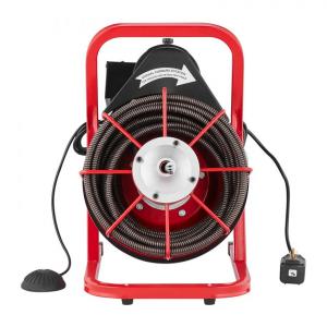 Elektromos lefolyótisztító gép, csőgörény  kézi adagolással – 23 m, 370 W, 50–100 mm csövekhez, kábelátmérő: 12,7 mm