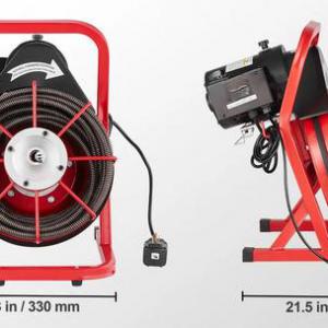 Elektromos lefolyótisztító gép, csőgörény  kézi adagolással – 23 m, 370 W, 50–100 mm csövekhez, kábelátmérő: 12,7 mm