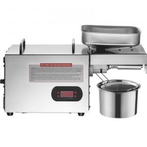 Elektromos olajprés 850 W teljesítménnyel, rozsdamentes acél kivitelben, 0–300 °C állítható hőmérséklettel