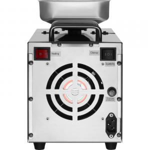 Elektromos olajprés 850 W teljesítménnyel, rozsdamentes acél kivitelben, 0–300 °C állítható hőmérséklettel