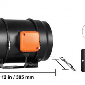 Elszívó ventilátor csővezetékekhez Vevor Controller 68 W, áramlási sebesség 1371 m3/h, IP 44, átmérő 200 mm, 39 dB