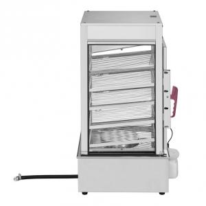 Ételmelegítő és pároló berendezés, 5 szintes rozsdamentes acél gőzölő, 30–110 °C termosztatikus szabályozással és LED-es kijelzéssel