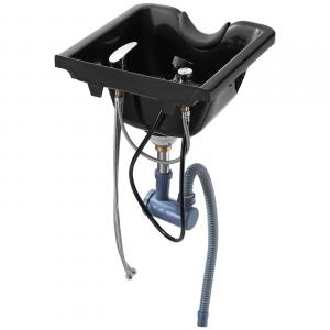 Fekete Műanyag Hajmosó Tál komplett szifon szettel