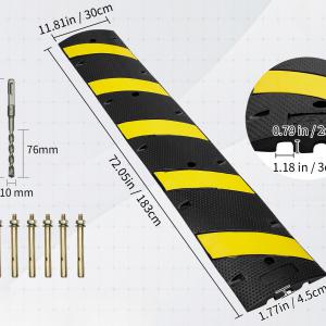 Fekvőrendőr Kábelvédő Rámpa – 2 db, 183 x 30 x 4,5 cm, 10 tonna teherbírással