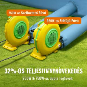 Felfújható festőfülke – 8 x 4,5 x 3,3 m  méretű felfújható szórókabin, 960W teljesítményű fúvóval és légszűrő rendszerrel, hordozható autófestő sátor