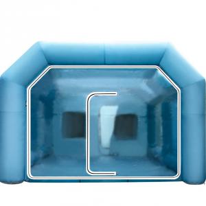 Felfújható festőfülke szórókabin –  8 × 4,5 × 3 m  felfújható szórókabin, 950 W teljesítményű 2db fúvóval