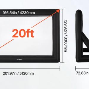 Felfújható vetítővászon, 6,1m-es vetítőfelülettel, 16:9 képaránnyal, 600D mosható anyagból, hordtáskával