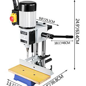 Fúrógép marógép 750W, 2800 fordulat/perc, acél, 13mm, mozgatható munkapad