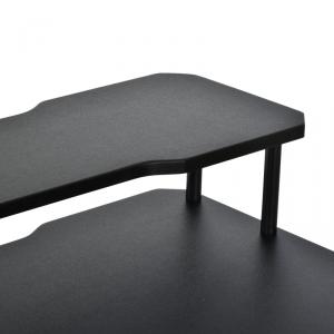 Gamer íróasztal játékasztal fejhallgató tartóval 120x60x90 cm fekete