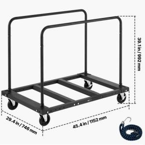 Gipszkarton szállítókocsi – 816 kg teherbírású masszív acéllemezből készült panelkocsi 125 mm-es forgó kerekekkel