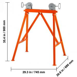 Görgős V-fejű csőállvány 1130 kg teherbírással, nagy stabilitású, állítható kivitel