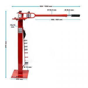 Hajlítógép 1250 x 255 x 975 mm alapmérettel, 7db  szerszámmal 25,4-76,2 mm-es