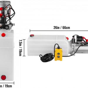 Hidraulikus Szivattyú 12V DC  tartály kapacitás 8 liter Egyszeres működésű