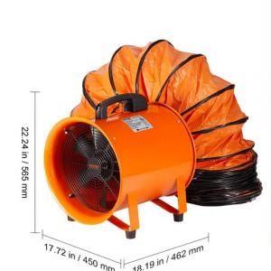 Hordozható elszívó ventilátor 406,4 mm csőtömlő 10m– ipari szellőztetéshez 900W