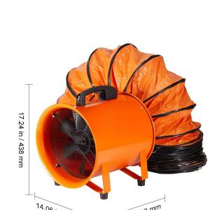 Hordozható ipari szellőztető ventilátor, 304,8 mm, 365 W, 5 m tömlő