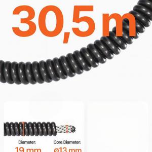 Ipari csőtisztító gép, csőgörény csatornatisztító gép – Elektromos lefolyótisztító gép, 30 m × 19 mm kábel, automatikus adagolással
