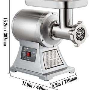Ipari elektromos húsdaráló 22-es, rozsdamentes acélból, 1100 W, 150 kg/óra, 54 mm adagolócső – professzionális darálógép