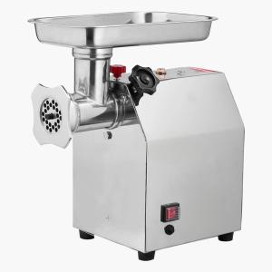 Ipari elektromos húsdaráló és kolbásztöltő, 850 W, 180 kg/óra, 3,2 kg/perc, 12-es darálófej, rozsdamentes acél, 6 és 8 mm-es darálótárcsákkal
