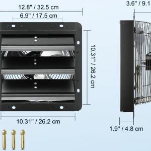 Ipari elszívó ventilátor, szellőztető – 254 mm, 18 W