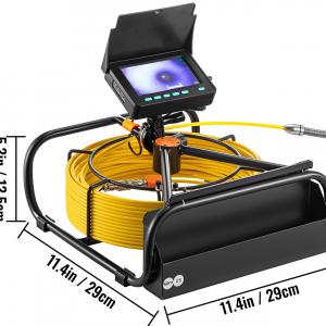 Ipari endoszkóp csatornavizsgáló csatornaellenőrző kamera Készlet 50m kijelző LED 11 cm