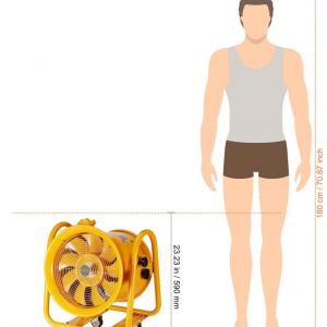 Ipari építési ventilátor, 4240 CFM, 1100 W, IP44, acélház
