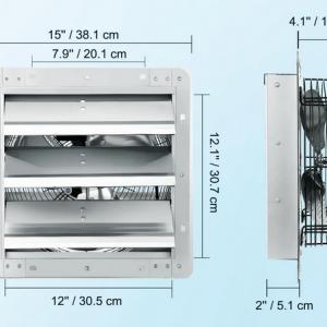 Ipari fém elszívó ventilátor – 305 mm -  45 W