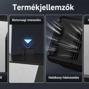 Ipari Húsdaráló 3000 W max. teljesítménnyel, LED kijelzővel, 9 sebességfokozattal, kolbásztöltő és Kibbe tartozékokkal