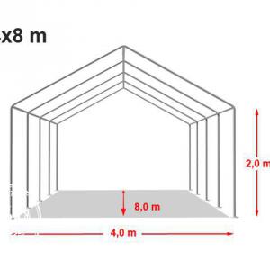 Ipari sátor raktársátor tároló sátor 4x8 m ponyva PVC fehér