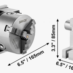 K11-100 mm indexelő osztófej 3 pofás tokmánnyal CNC maráshoz