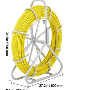 Kábel behúzó, berudaló, behúzó szál kerekes kerettel, üvegszálas 200 m (6,35 mm)