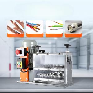 Kábelhántóló, vezetékcsupaszító gép – 750 W teljesítmény, kb. 30 m/perc sebesség, 1,5–40 mm kábelátmérőhöz, ipari alumínium kivitel