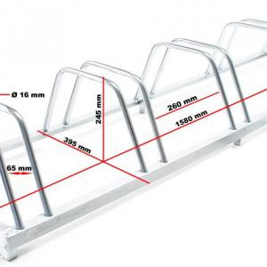 Kerékpártároló, kerékpártartó 5 állásos horganyzott acél