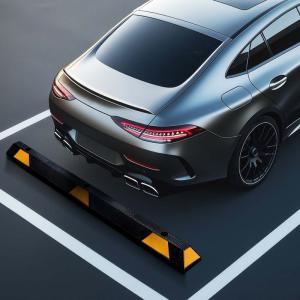 Kerékütköző 165 x 15 x 10 cm – gumírozott parkolási segéd sárga fényvisszaverő csíkokkal és csavarhelyekkel, parkolóhely-határoló garázsokhoz