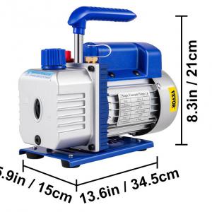 Kétfokozatú Vákuumszivattyú 220 V, 5 Pa Vákuum (255 L/perc), 1 LE