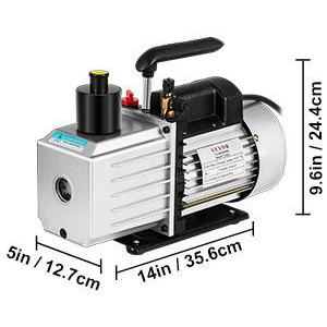 Kétfokozatú vákuumszivattyú autójavításhoz és HVAC-rendszerekhez, 0,74 kW, 226 l/perc (8 CFM), 2RS-3