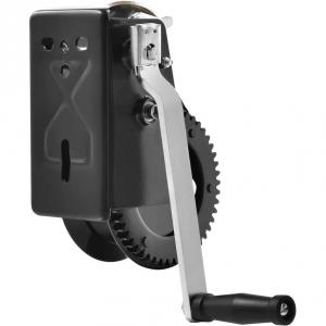 Kézi csörlő 1587 kg vontatási kapacitással, 10 m poliészter hevederrel és kétirányú racsnival