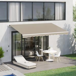 Kihúzható Napellenző kézi karral – 3,95 × 2,45 m, bézs