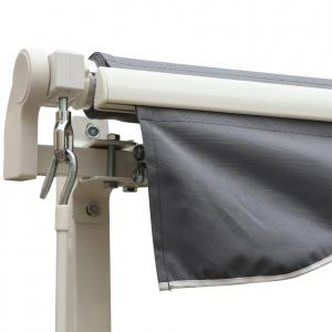 Kihúzható Napellenző kézi karral – 3,95 × 2,45 m, szürke/fehér