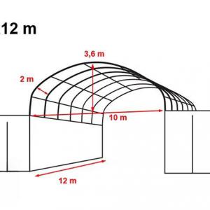 Konténer sátor raktársátor, tárolósátor  10x12m ponyva tűzálló  PVC  zöld (120m2)