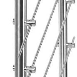 Korlát, kapaszkodó, lépcsőkorlát 80 cm rozdamentes acél 4 kereszttartó rúddal