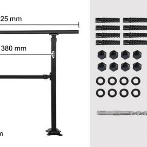 Kovácsoltvas lépcsőkorlát – Szélesség: 172,5 cm, Magasság: 83,5 cm